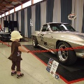 Child viewing a car.